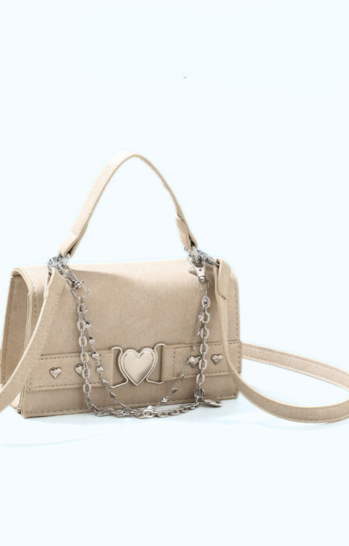 LOCKED HEART CRUSH SHOULDER BAG
