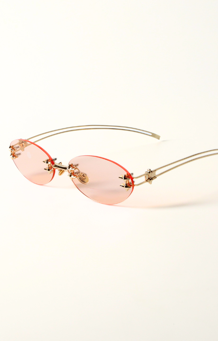 STARWIRE RIMLESS OVAL SUNGLASSES - SUNPOP CORAL