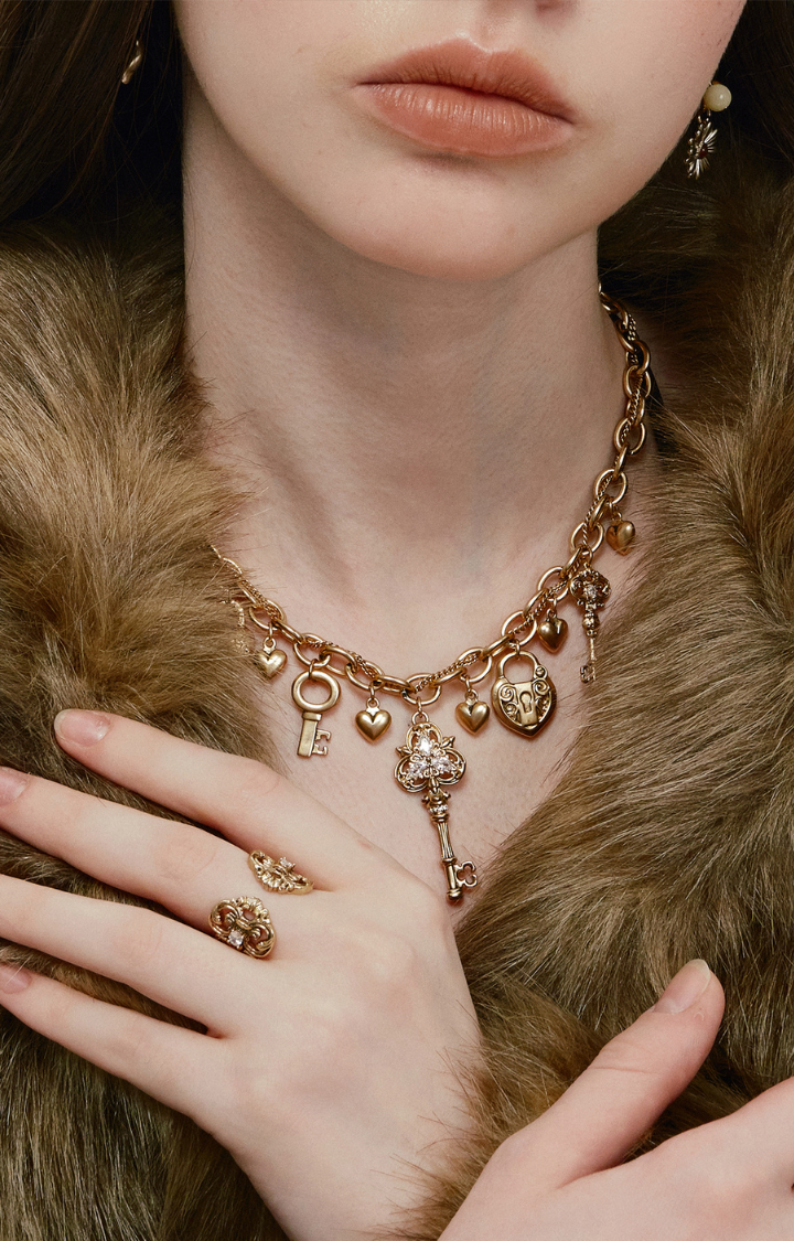 MIDNIGHT KEY CHARM NECKLACE