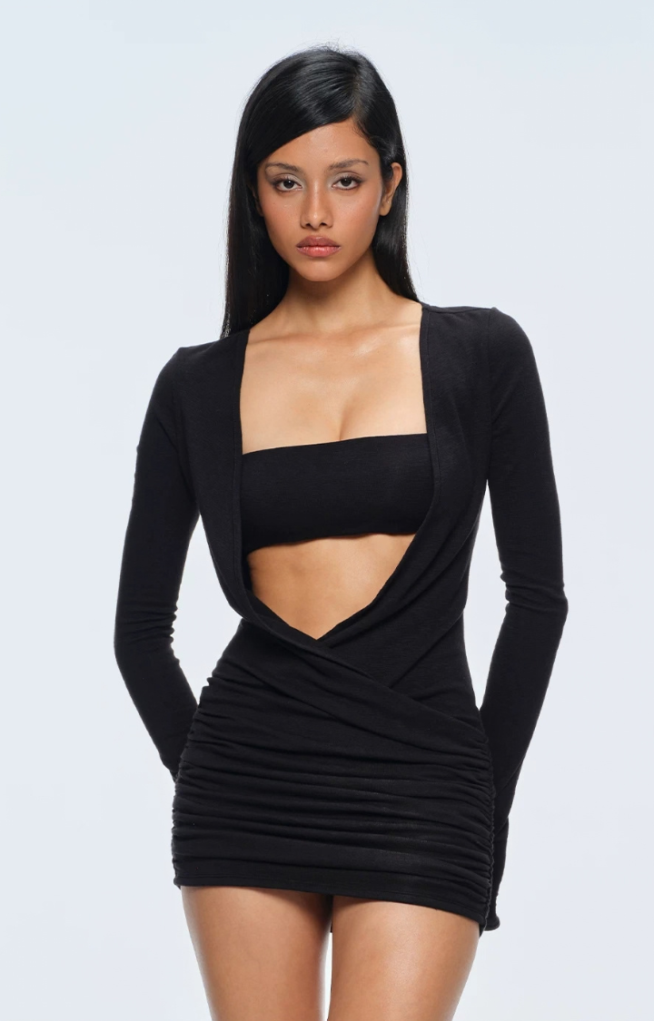 NOIR ALIBI TWO-PIECE MINI DRESS