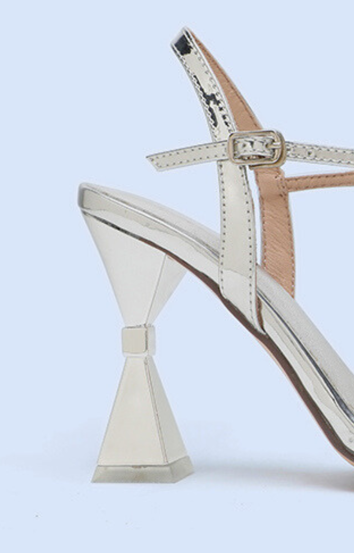 GILDED PRISM CRYSTAL SANDALS IN MOONLIT ICE