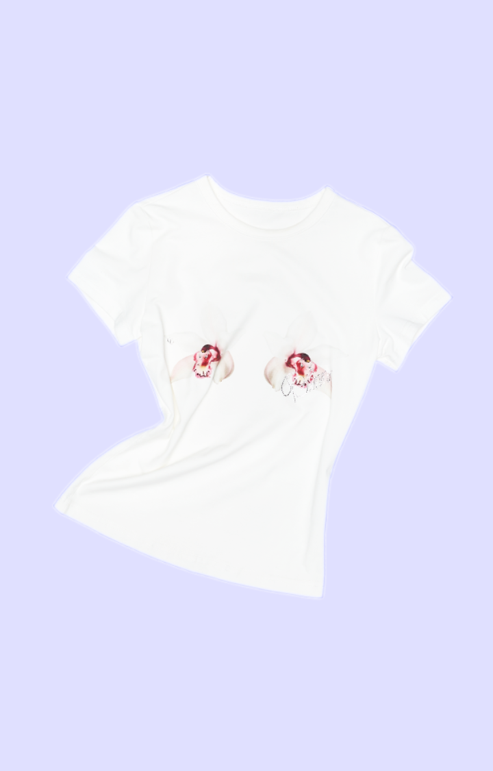 PLAYFUL BLOOM CROP TEE