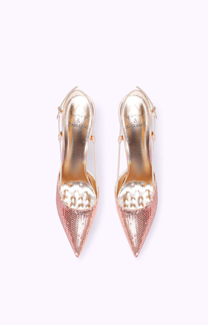 GLITTER BRAT STARLIGHT SLINGBACK STILETTOS IN PINK VENOM KISS