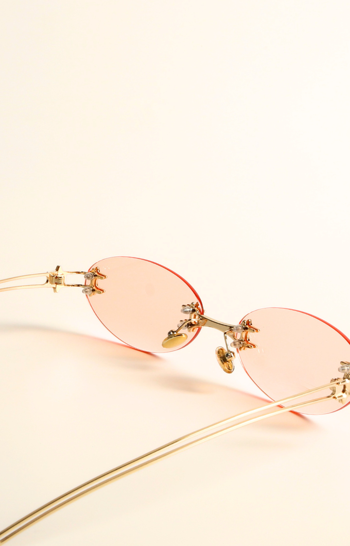 STARWIRE RIMLESS OVAL SUNGLASSES - SUNPOP CORAL