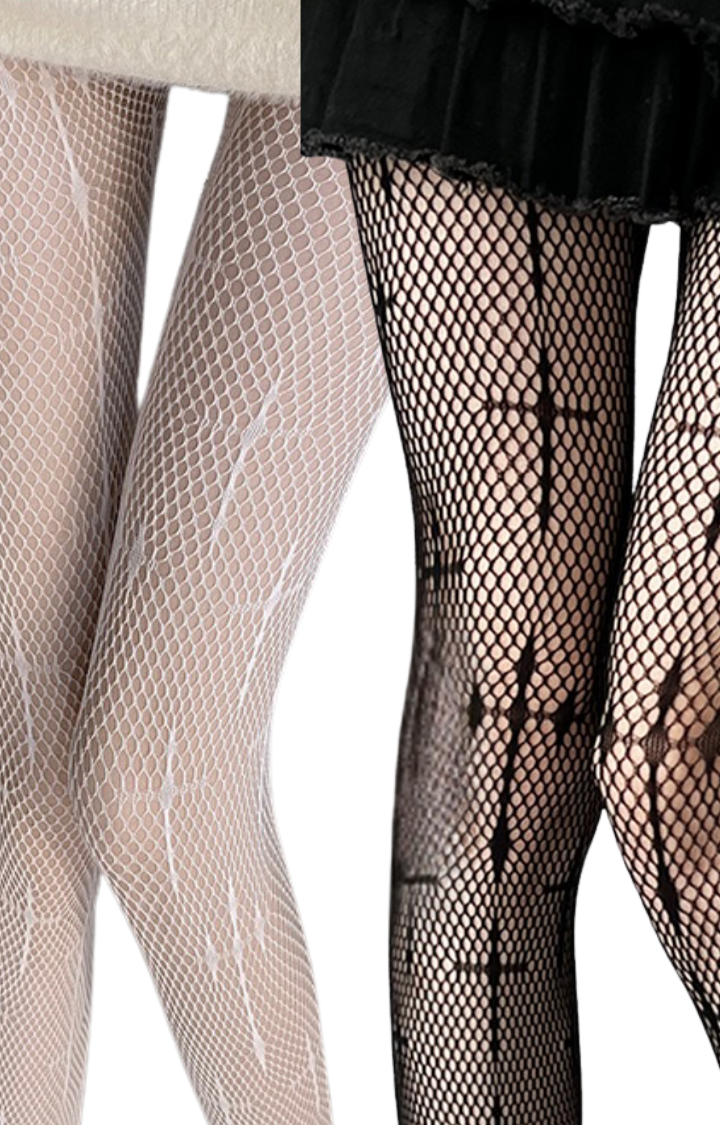 HOLY MESH CROSS NET TIGHTS – ANGEL BLESSING