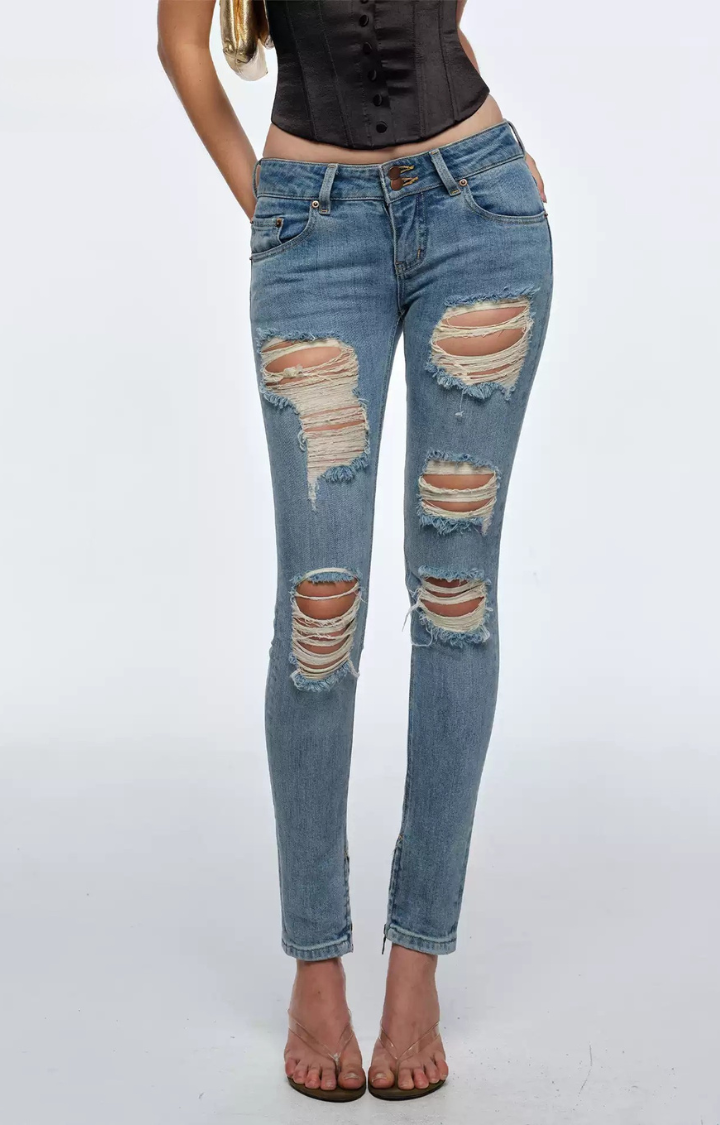 RIPPED ALIBI LOW-RISE JEANS