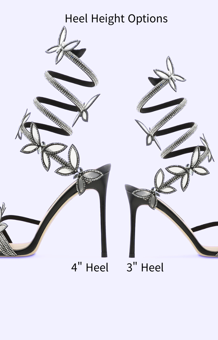 CELESTIAL BIND LAMBSKIN STILETTO SANDALS – VEIL BLACK