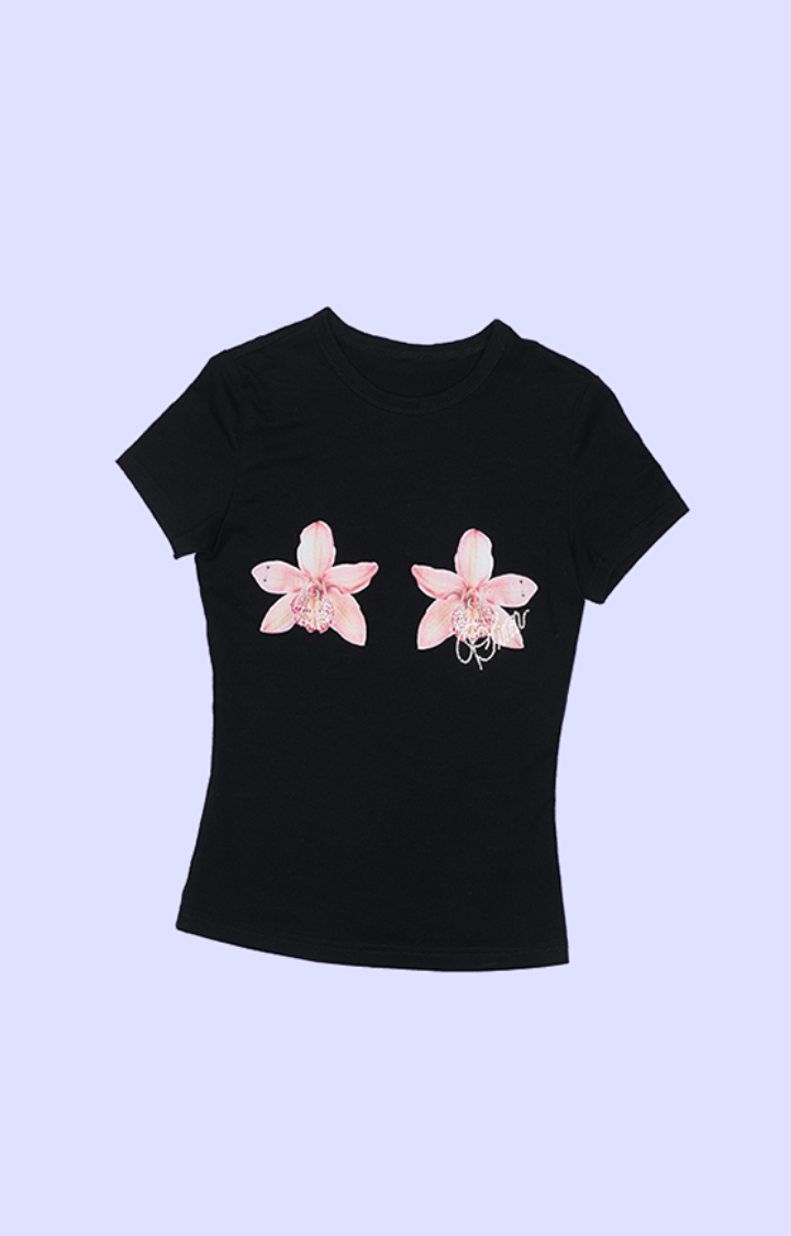 PLAYFUL BLOOM CROP TEE