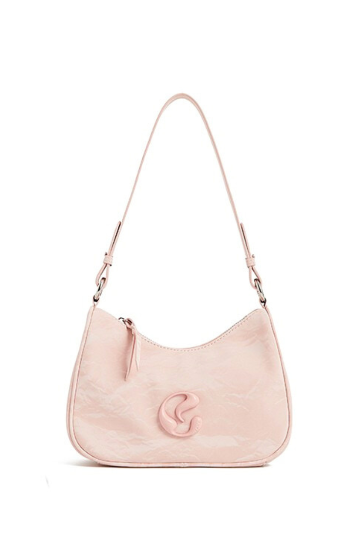 LUXE CURVE BAGUETTE BAG IN PINK DIAMOND