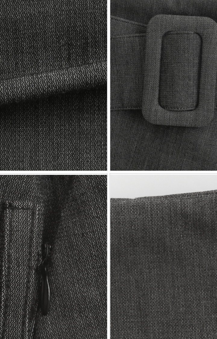 WIDE BELT WHISPER MINI SKIRT IN HADOW DENIM NOIR