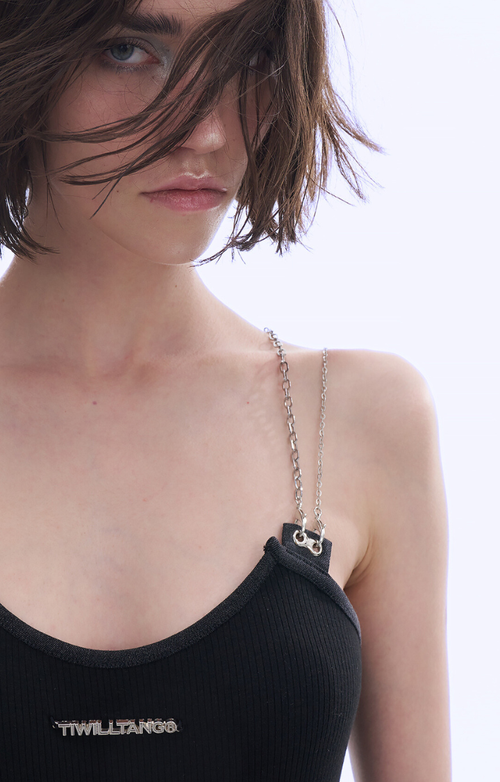 CHAIN ME UP SCULPT BODYSUIT IN NOIR BLACK
