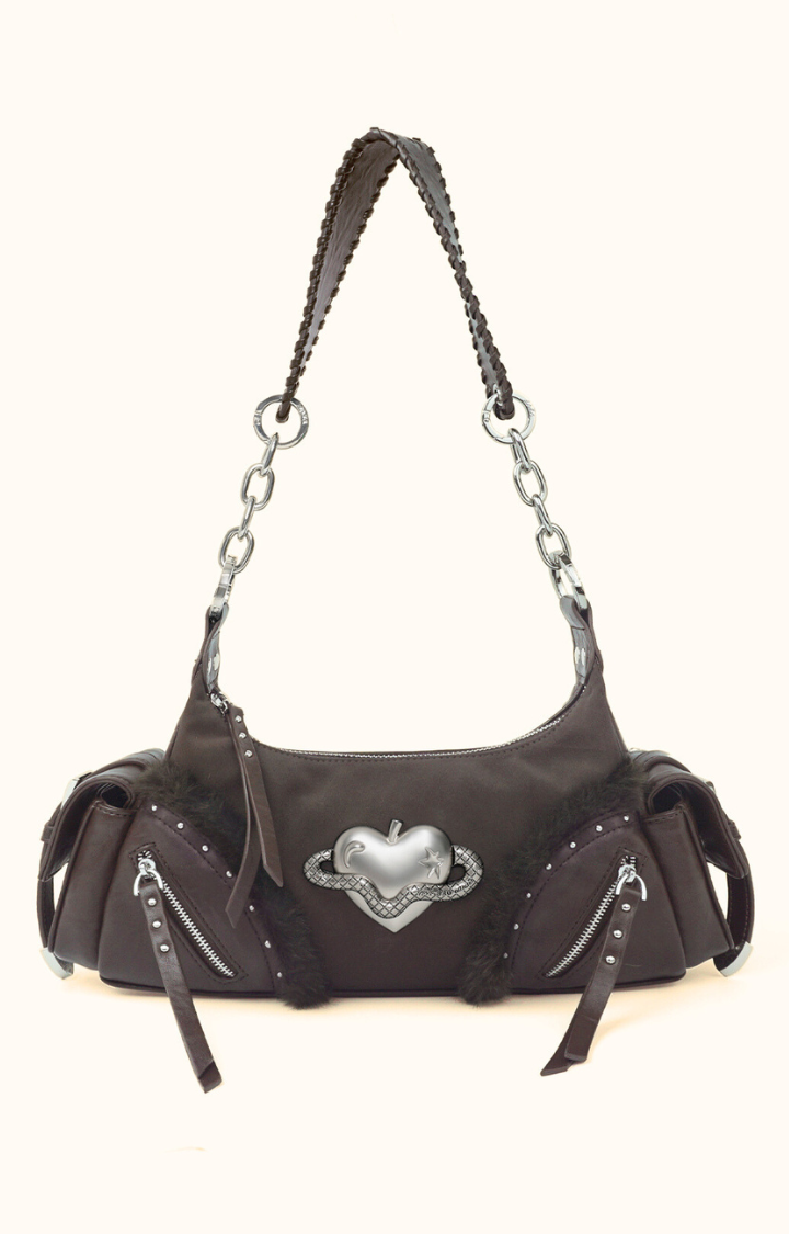 SERPENT HEART APPLE SHOULDER BAG IN MOCHA DUSK