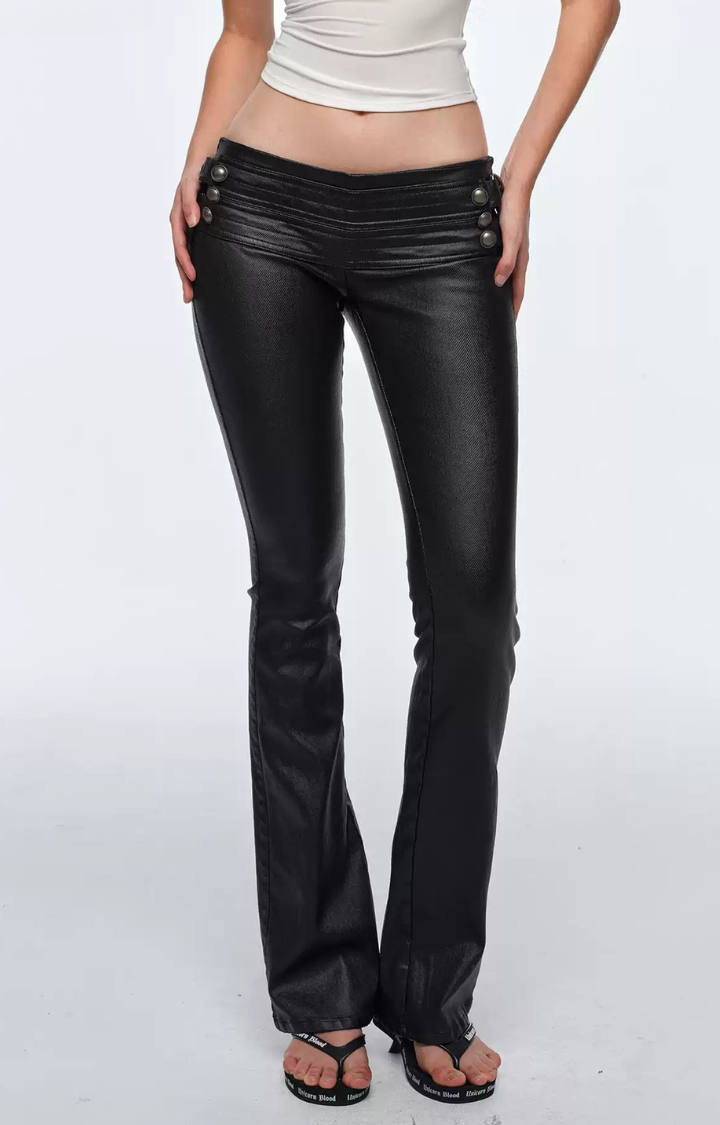 BLACKOUT THEORY COATED LOW-RISE JEANS