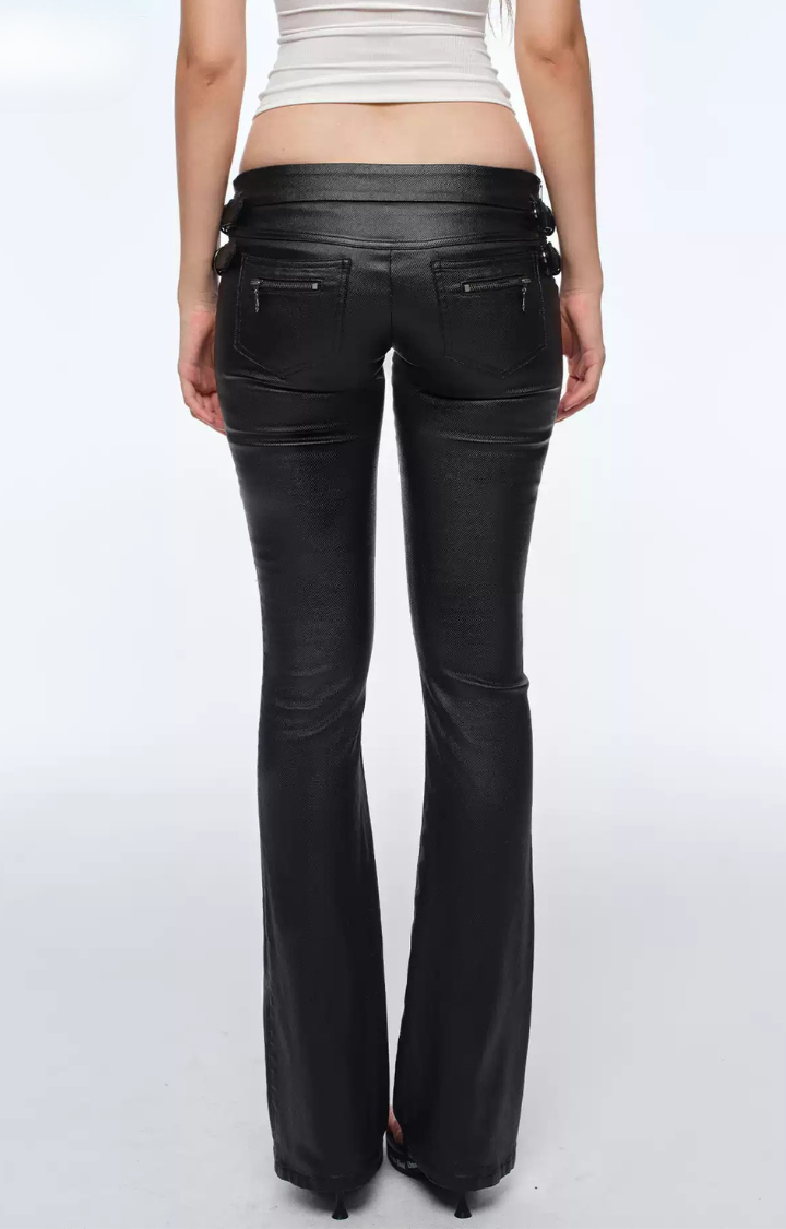 BLACKOUT THEORY COATED LOW-RISE JEANS