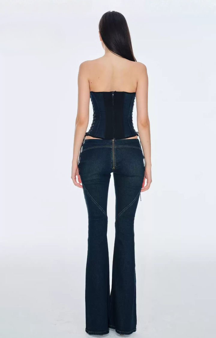 MIDNIGHT VENOM LACE-UP CORSET TOP