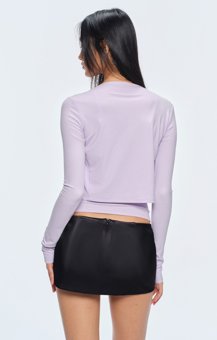QUIET DAMAGE SATIN MINI SKORT IN BLACKOUT