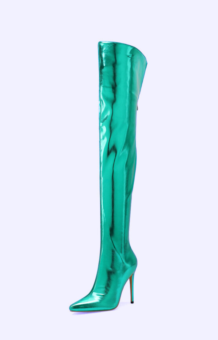 STARLUST OVER-THE-KNEE BOOTS IN VENUS POISON