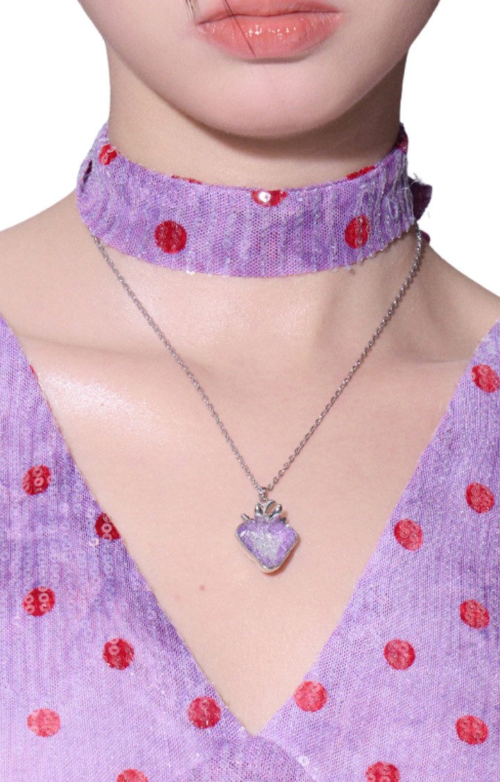 FROSTED STRAWBITES NECKLACE - POISON BERRY