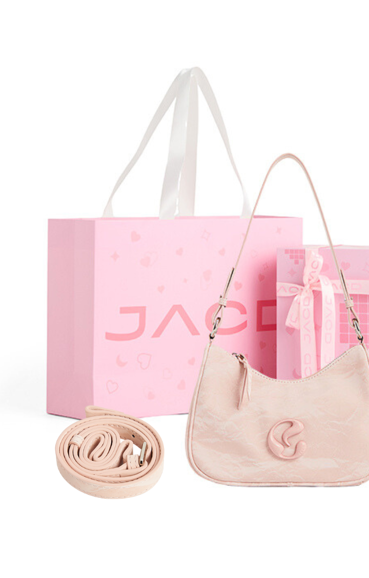 LUXE CURVE BAGUETTE BAG IN PINK DIAMOND