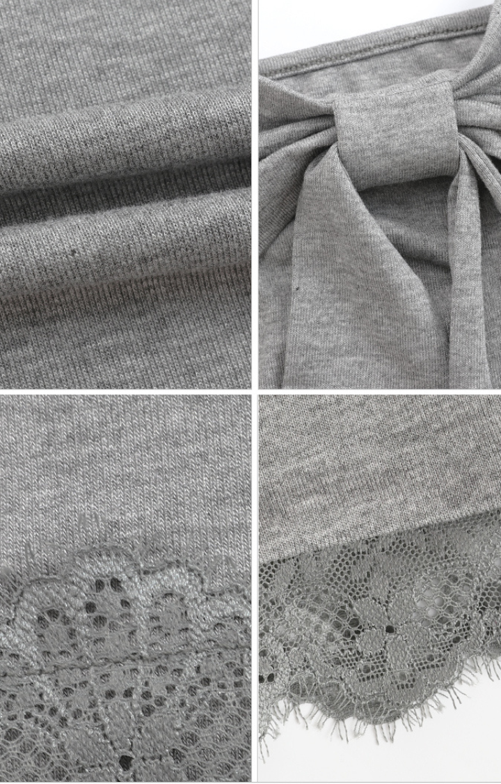 BOW RUCHED CAMI SET IN MOONSTONE GREY(2 PIECE)