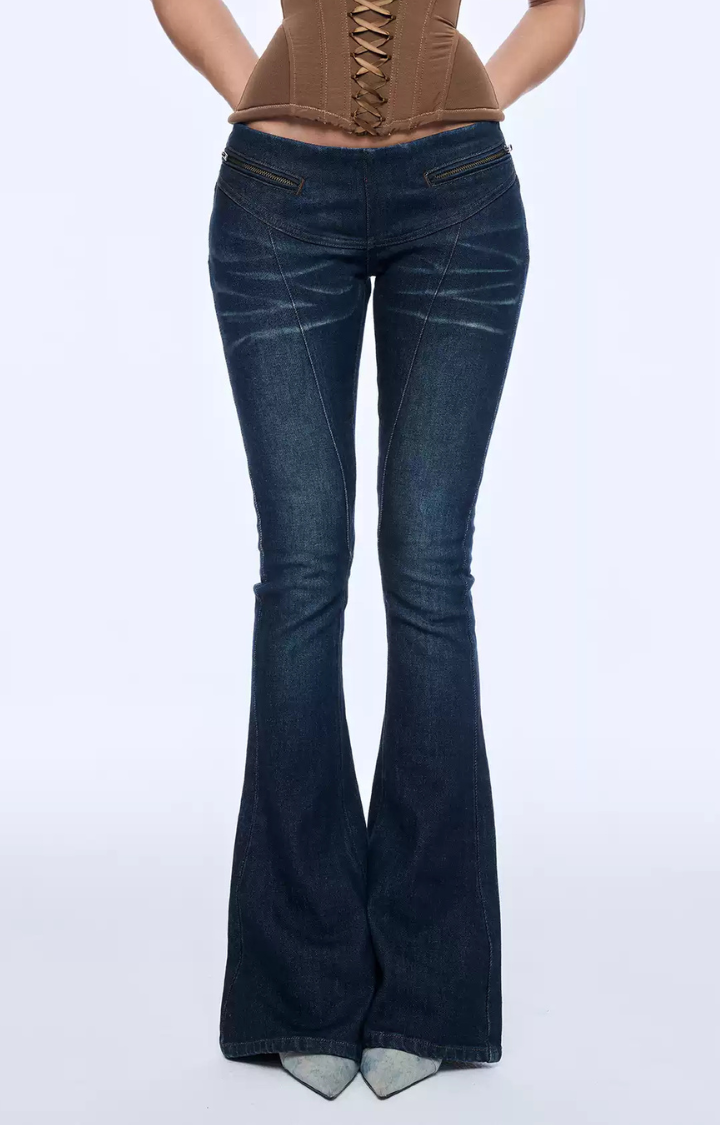 LOWBITE WHISKER FLARE DENIM PANTS