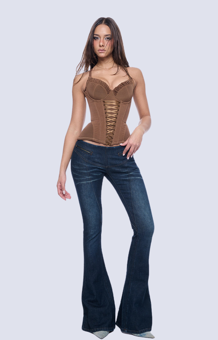 LOWBITE WHISKER FLARE DENIM PANTS