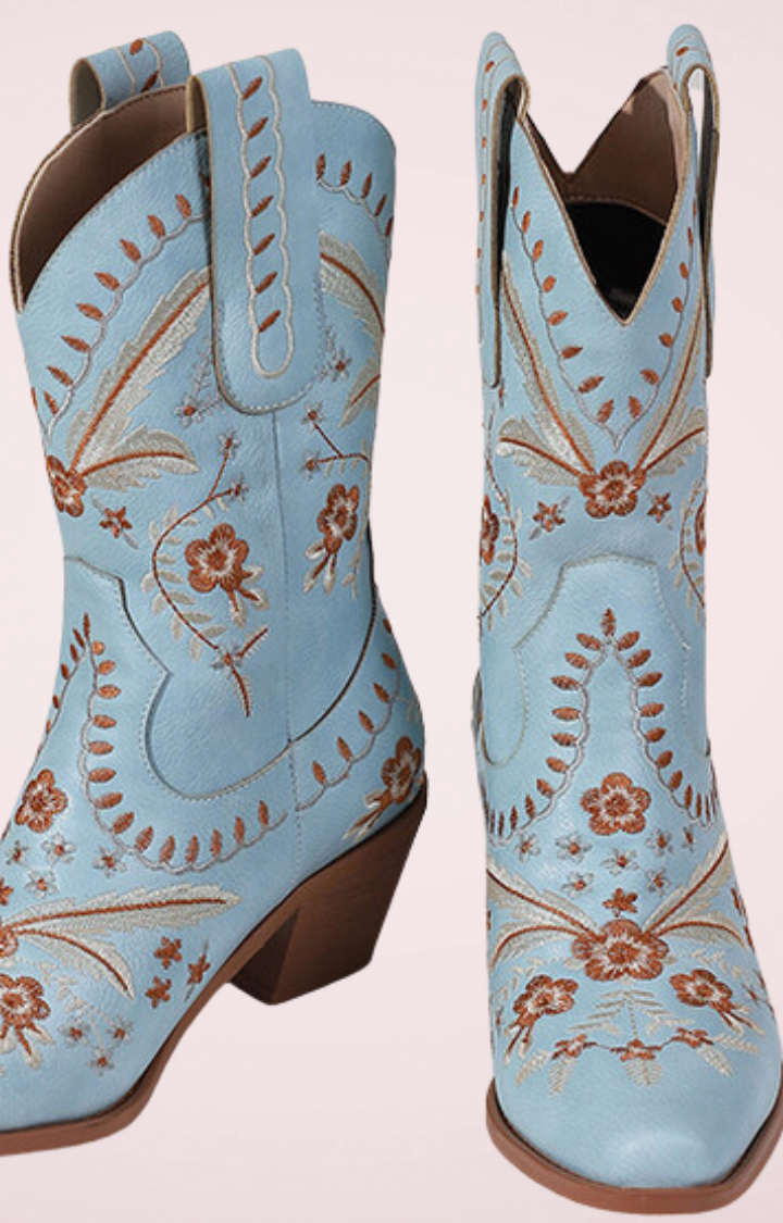 SADDLE BLOOM BOOTS - SKY RODEO