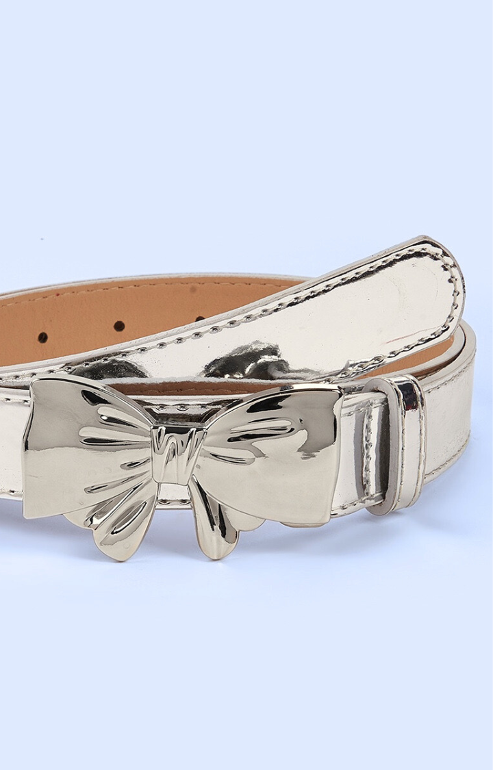 LUXE WING BOW BELT  METALLIC BUTTERFLY BUCKLE