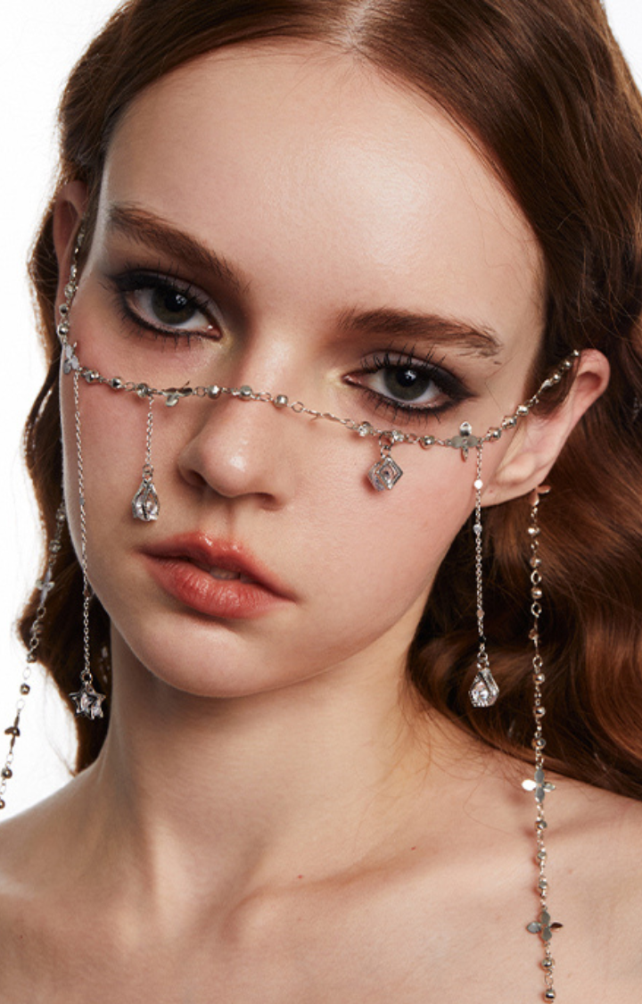 SILVER TEARS FACE CHAIN
