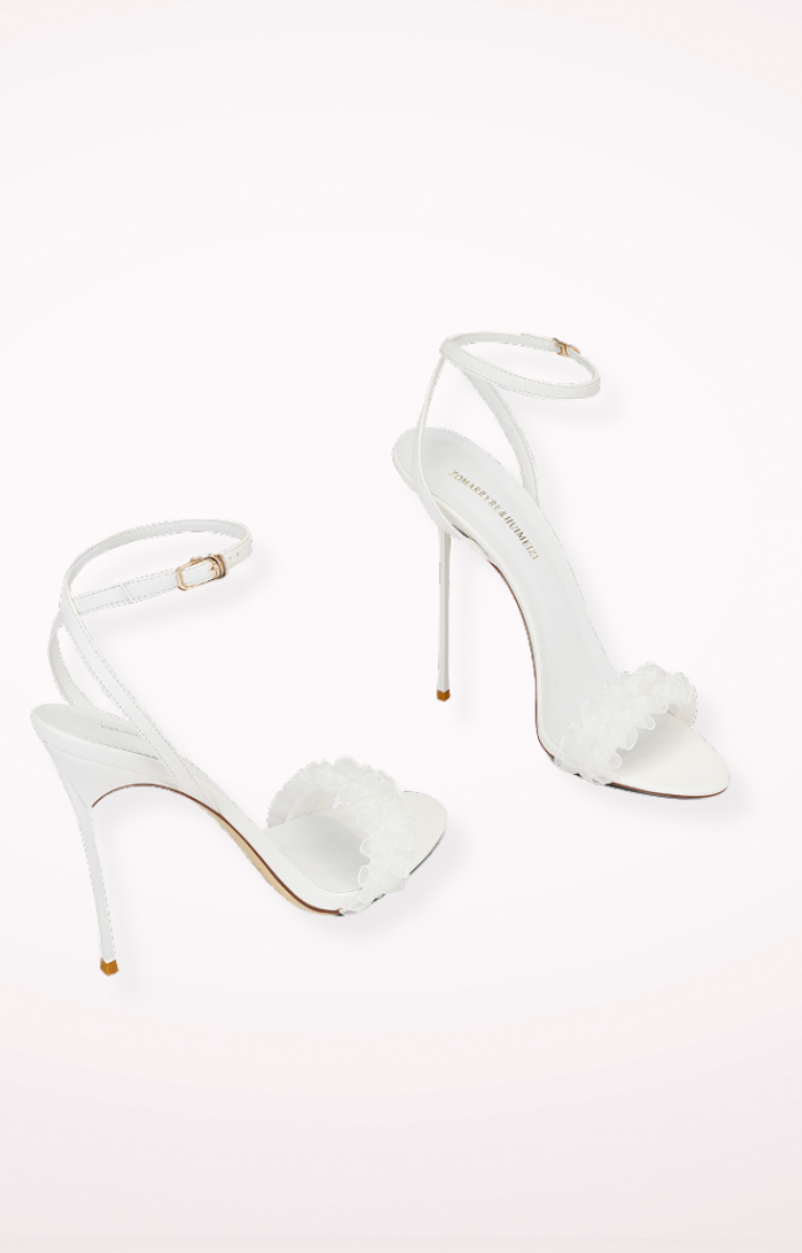 FRILL WHISPER HEELS WHITE