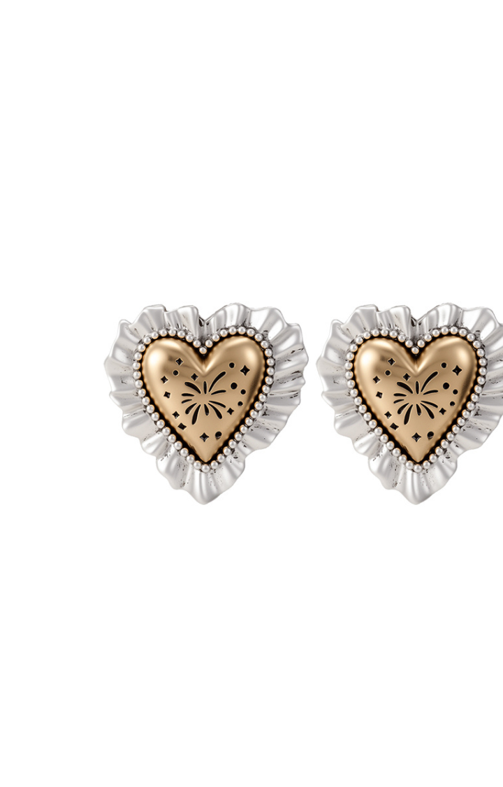 FIREWORK HEART STUD EARRINGS