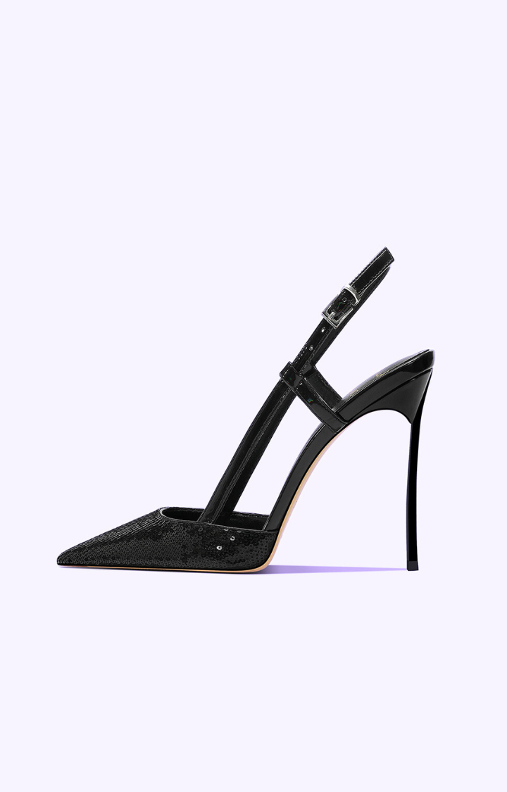 GLITTER BRAT STARLIGHT SLINGBACK STILETTOS IN MIDNIGHT REBELLION