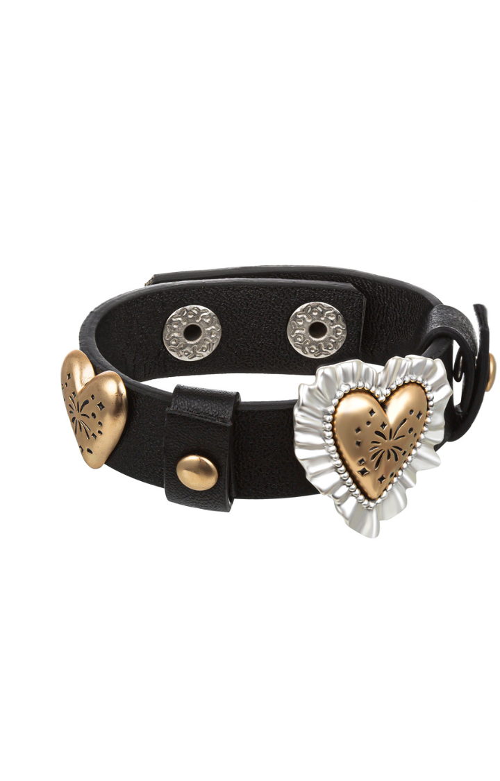 FIREWORK HEART LEATHER BRACELET