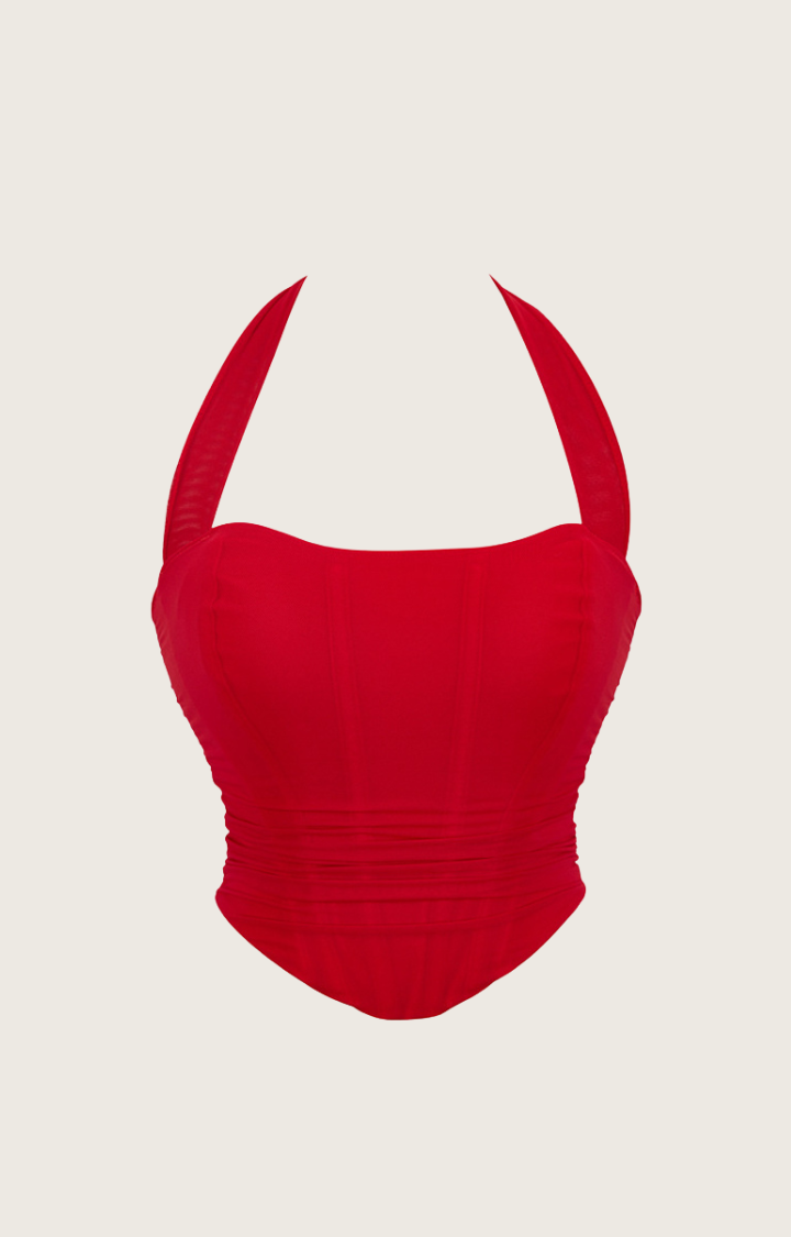 RUIN ME HALTER CORSET TOP - HEAT STROKE