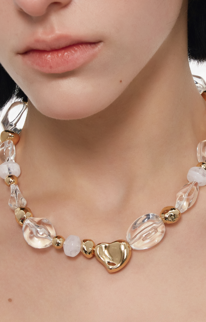 CLAVICLE STATIC CRYSTAL NECKLACE