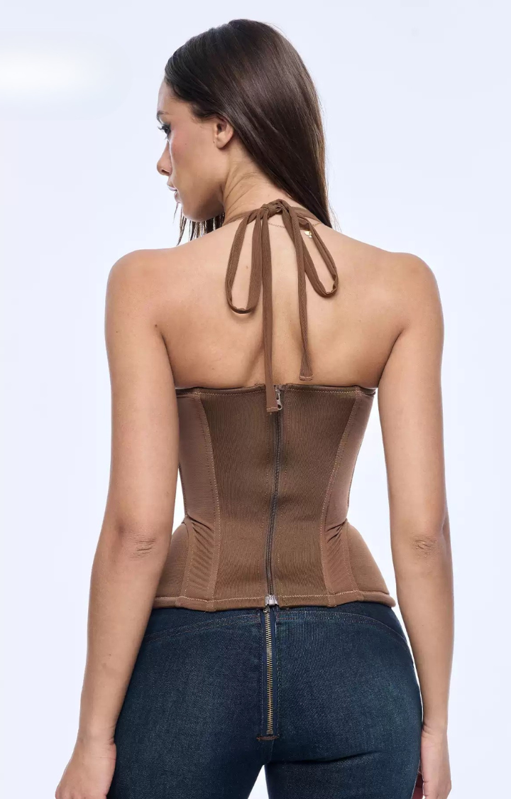 ROCOCO BITE LACE-UP CORSET TOP