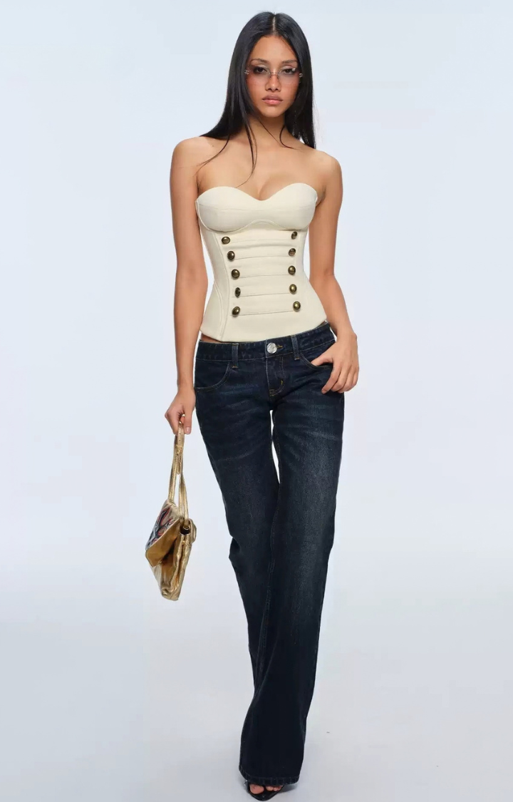 SILENT COMMAND LACE-UP CORSET TOP IN HALO