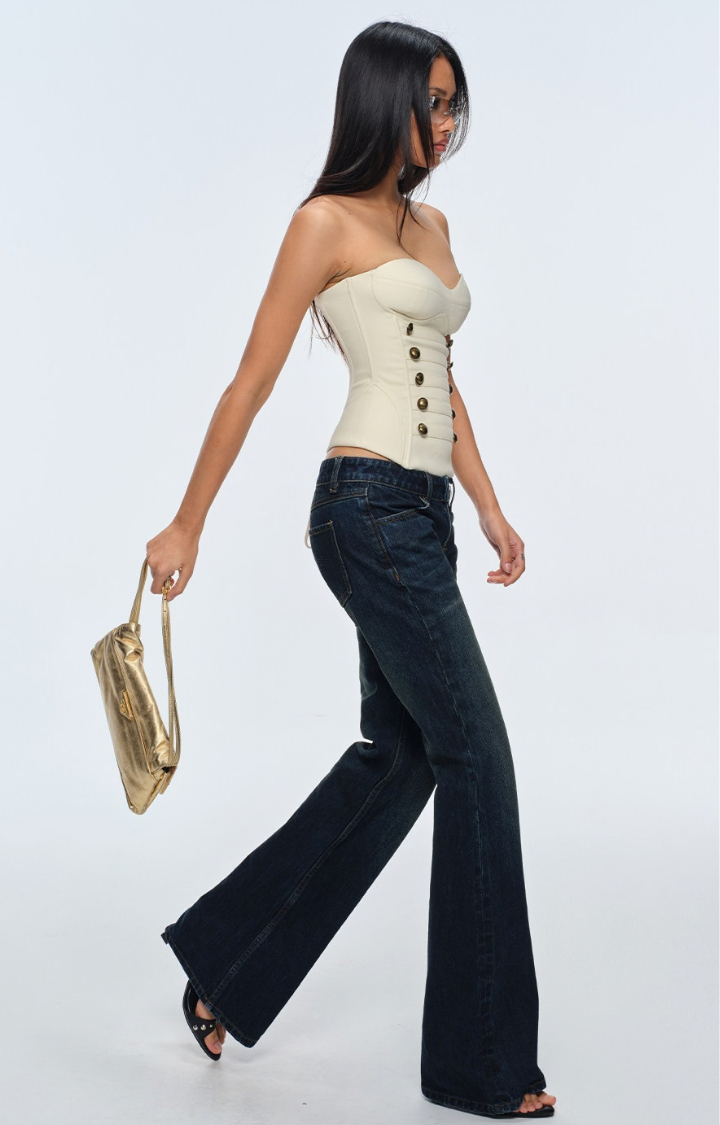 SILENT COMMAND LACE-UP CORSET TOP IN HALO
