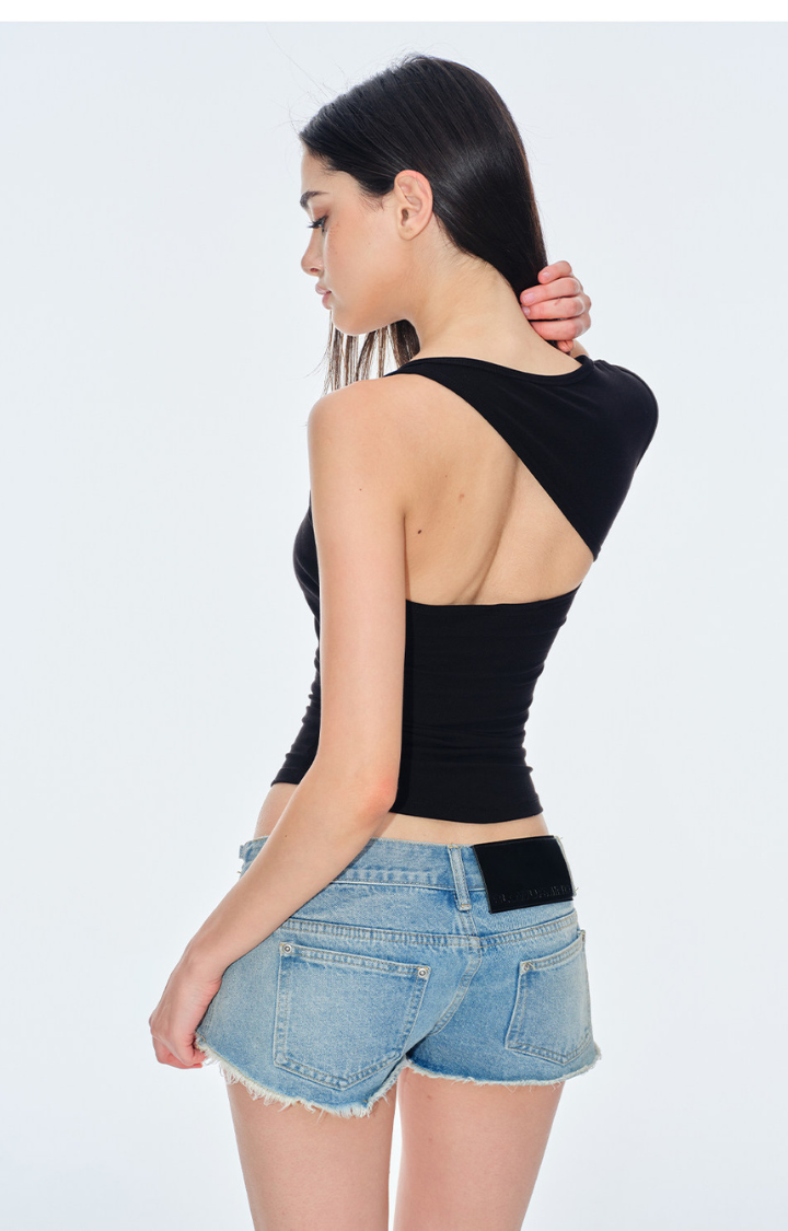 SLANT HEART ASYMMETRIC TANK TOP