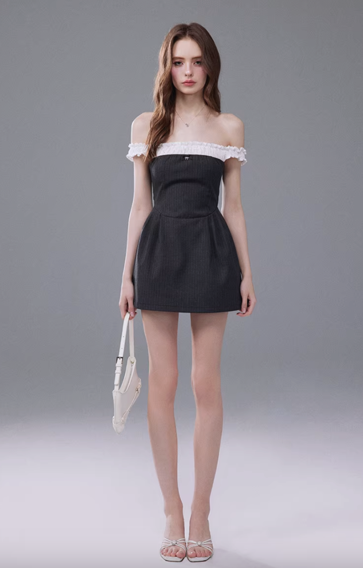 VELVET SIN OFF-SHOULDER MINI DRESS