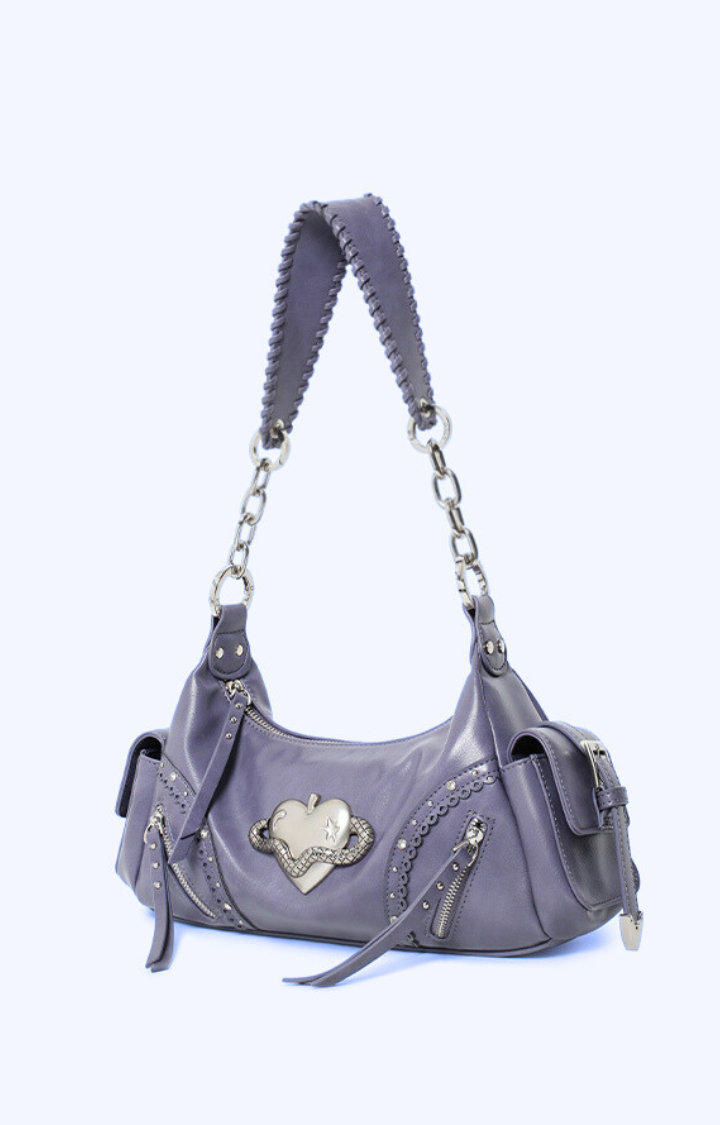 SERPENT HEART APPLE SHOULDER BAG IN AMETHYST CHARM