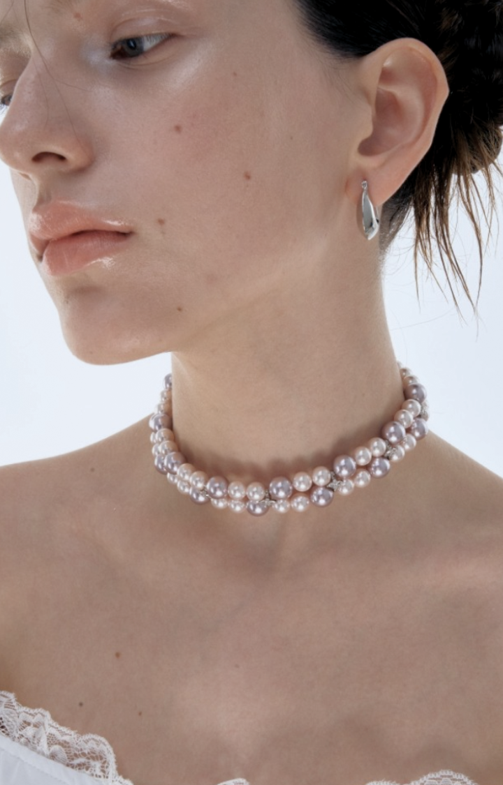 MUTED PEARL DOUBLE CHOKER