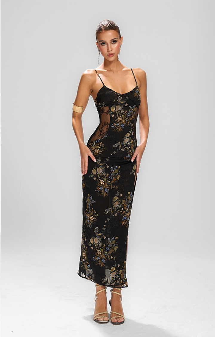 DEADLY BLOOM MAXI DRESS