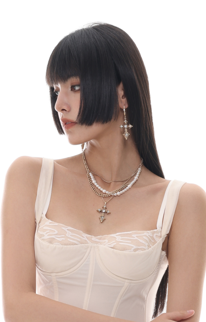 SAINT TEARS CROSS EARRINGS – BLESSED GOLD