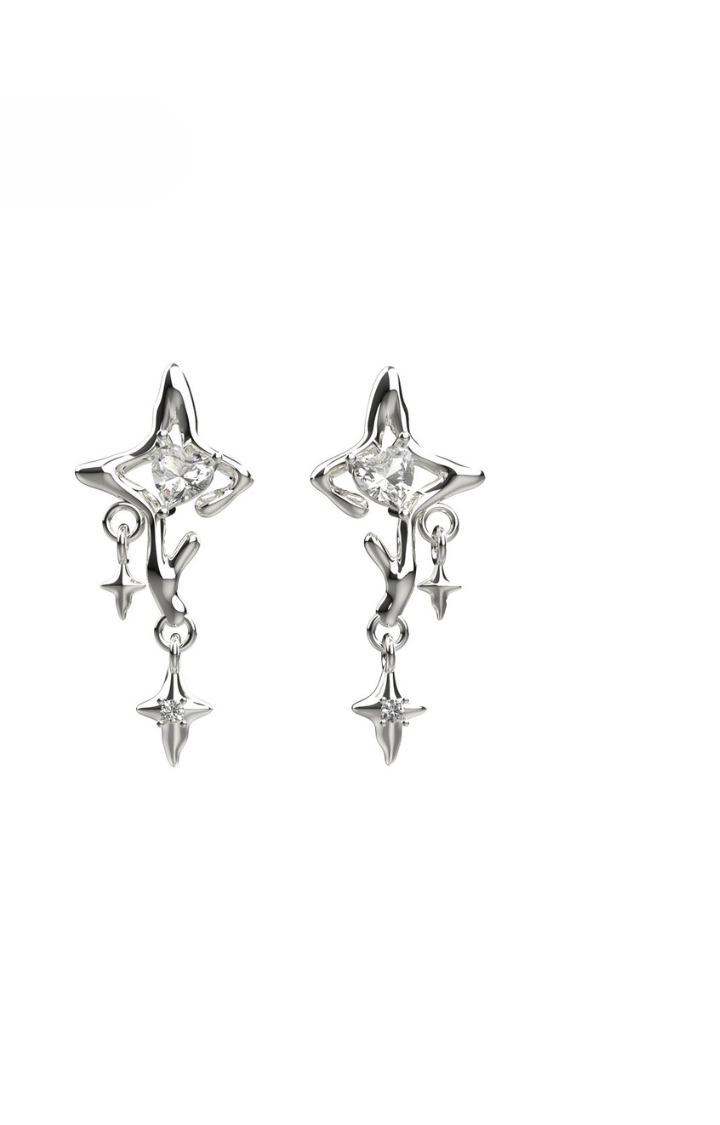 GLASS STAR ORBIT SET (EARRINGS/NECKLACE)