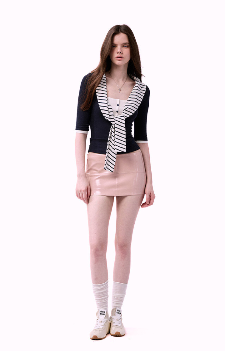 VICE GRIP OIL-WAX SKIRT IN BLUSH VENOM
