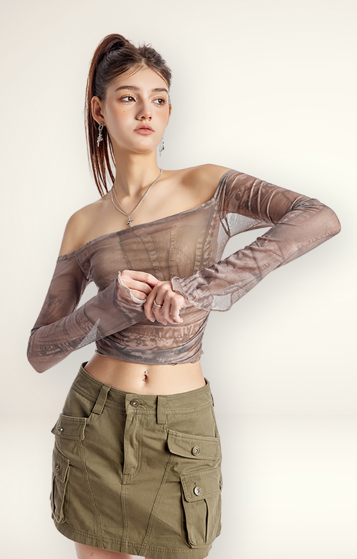 ASH TATTOO OFF-SHOULDER TOP