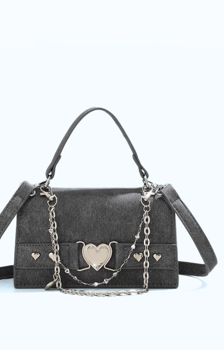 LOCKED HEART CRUSH SHOULDER BAG