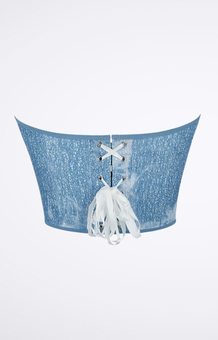 ROSE SHOT DENIM CORSET TOP