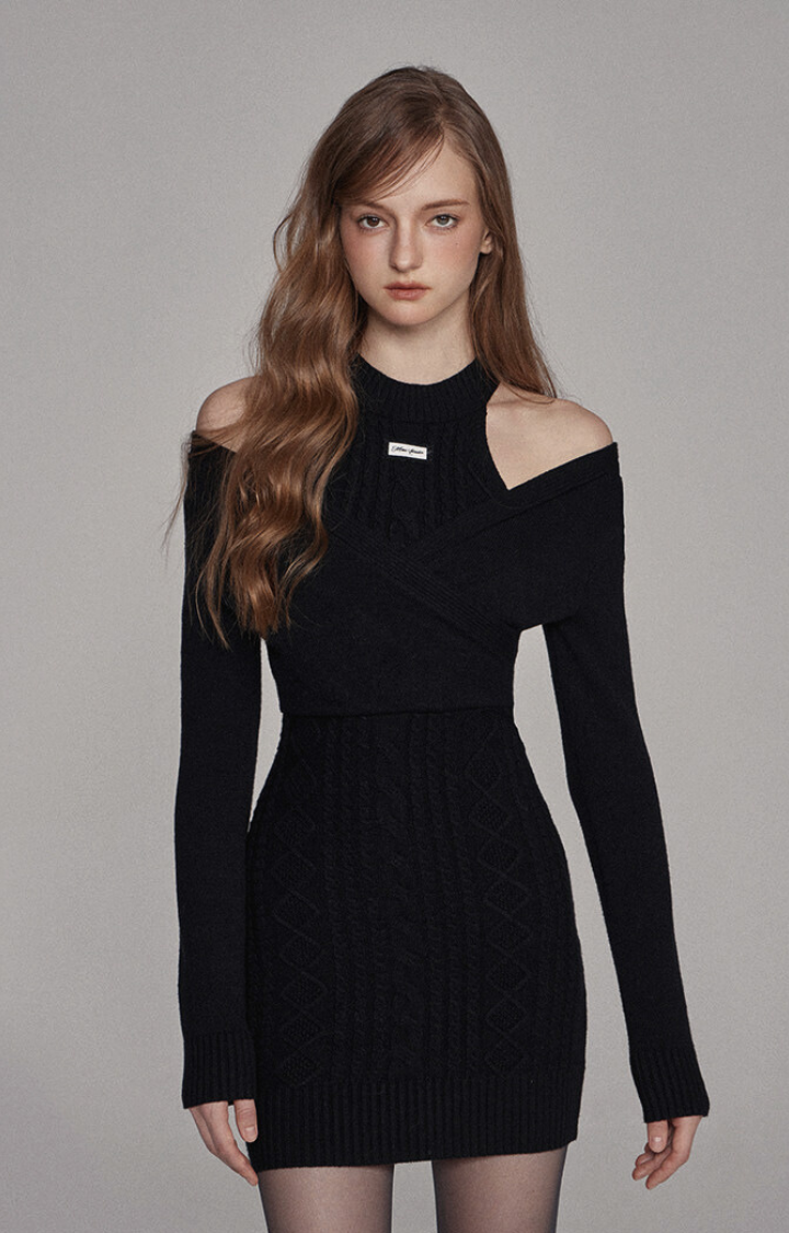 MIDNIGHT CROSSED INTENTIONS KNIT DRESS